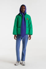 Load image into Gallery viewer, Quilted Coat with Embroidered Jaguar in Green
