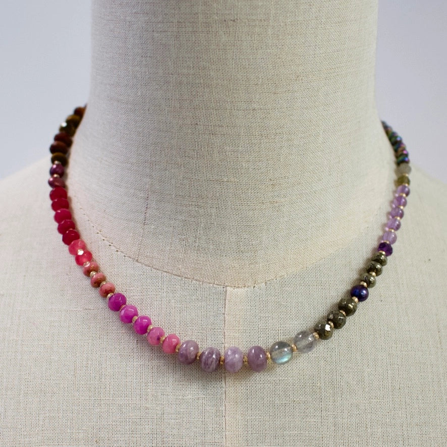 Rondelle Necklace in Mulberry