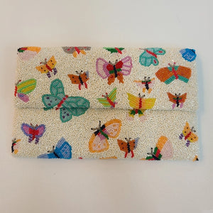 Butterfly World Beaded Bag in Ivory