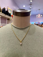Load image into Gallery viewer, Rope Chain Heart Charm Necklace in Clear
