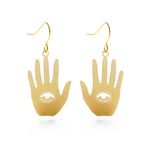 Load image into Gallery viewer, Hand Eye Earrings in Gold
