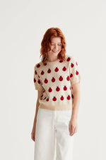 Load image into Gallery viewer, Ladybug Short Sleeve Knit in Cream
