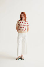 Load image into Gallery viewer, Ladybug Short Sleeve Knit in Cream

