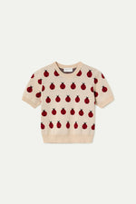 Load image into Gallery viewer, Ladybug Short Sleeve Knit in Cream
