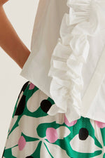 Load image into Gallery viewer, Cotton Ruffle Top in White
