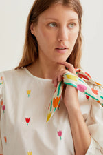 Load image into Gallery viewer, Long Sleeve Embroidered Top in White
