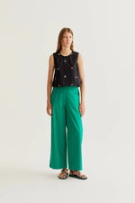 Load image into Gallery viewer, Embroidered Gardener Top in Black
