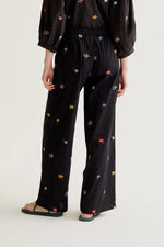 Load image into Gallery viewer, Embroidered Gardener Trouser in Black
