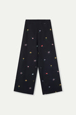 Load image into Gallery viewer, Embroidered Gardener Trouser in Black
