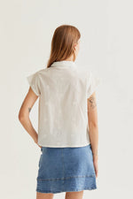 Load image into Gallery viewer, Embroidered Button Down Shirt in White
