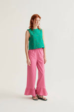 Load image into Gallery viewer, Embroidered Cherry Top in Green
