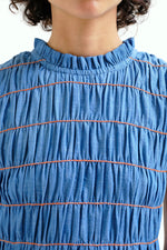 Load image into Gallery viewer, Chambray Short Dress in Light Blue
