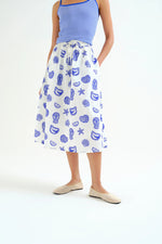 Load image into Gallery viewer, Lobster Dinner Midi Skirt in White Multi

