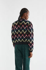 Load image into Gallery viewer, Skein Cardigan Sweater in Black
