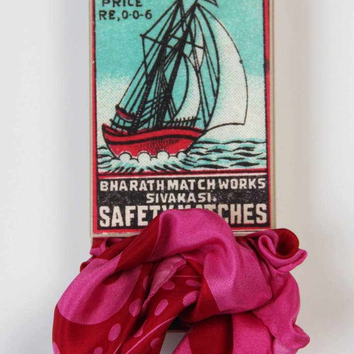 Mini Peace and Love Scarf in Fuchsia