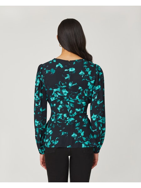 Zen Blouse in Teal and Jet