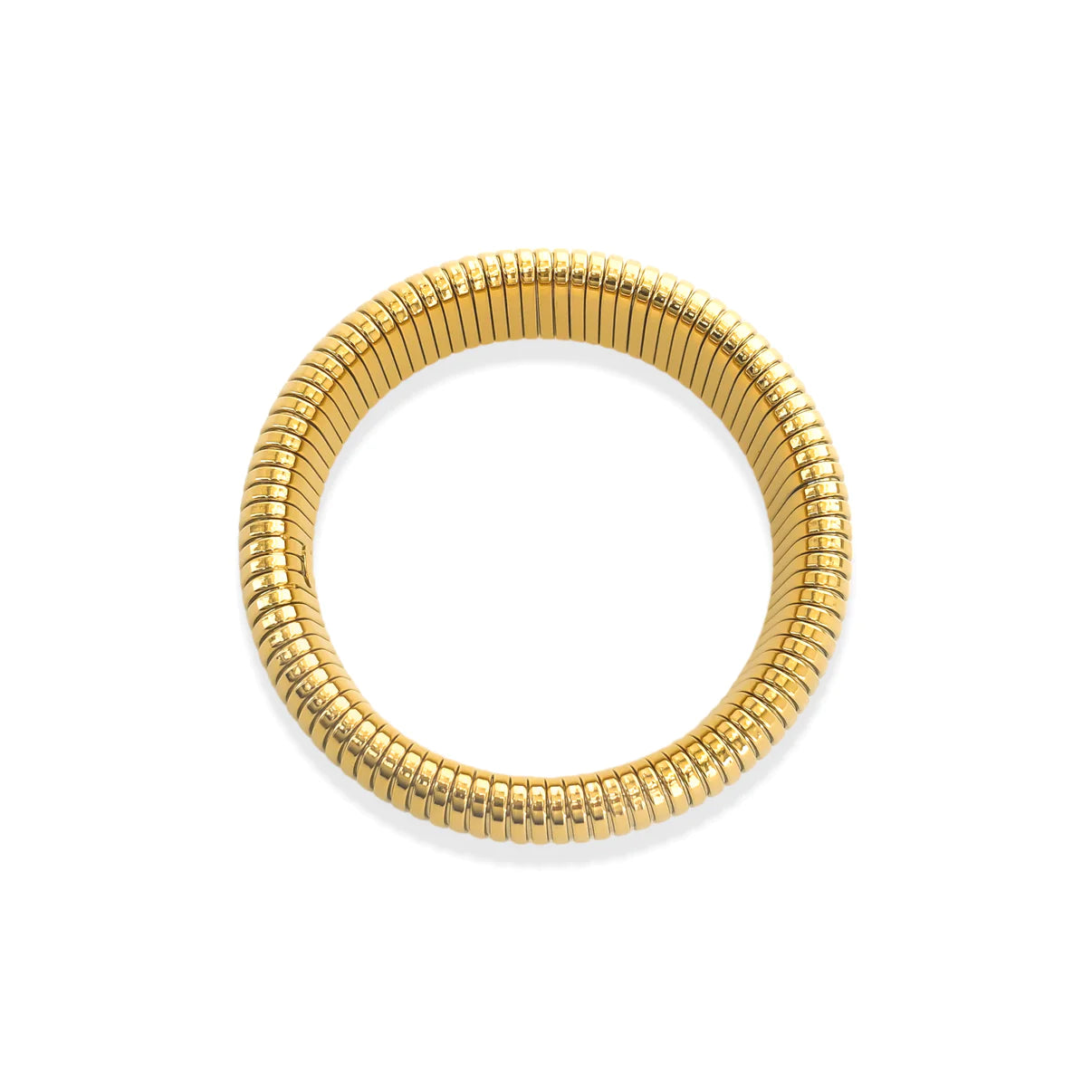 20mm Cobra Ribbed Bracelet in Gold