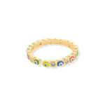 Load image into Gallery viewer, Enamel and CZ Evil Eye Ring in Multicolor
