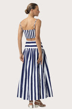 Load image into Gallery viewer, Oliver Poplin Top in Marine Stripe
