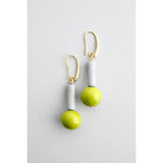 Load image into Gallery viewer, Color Block Earrings in Grey/Charteuse
