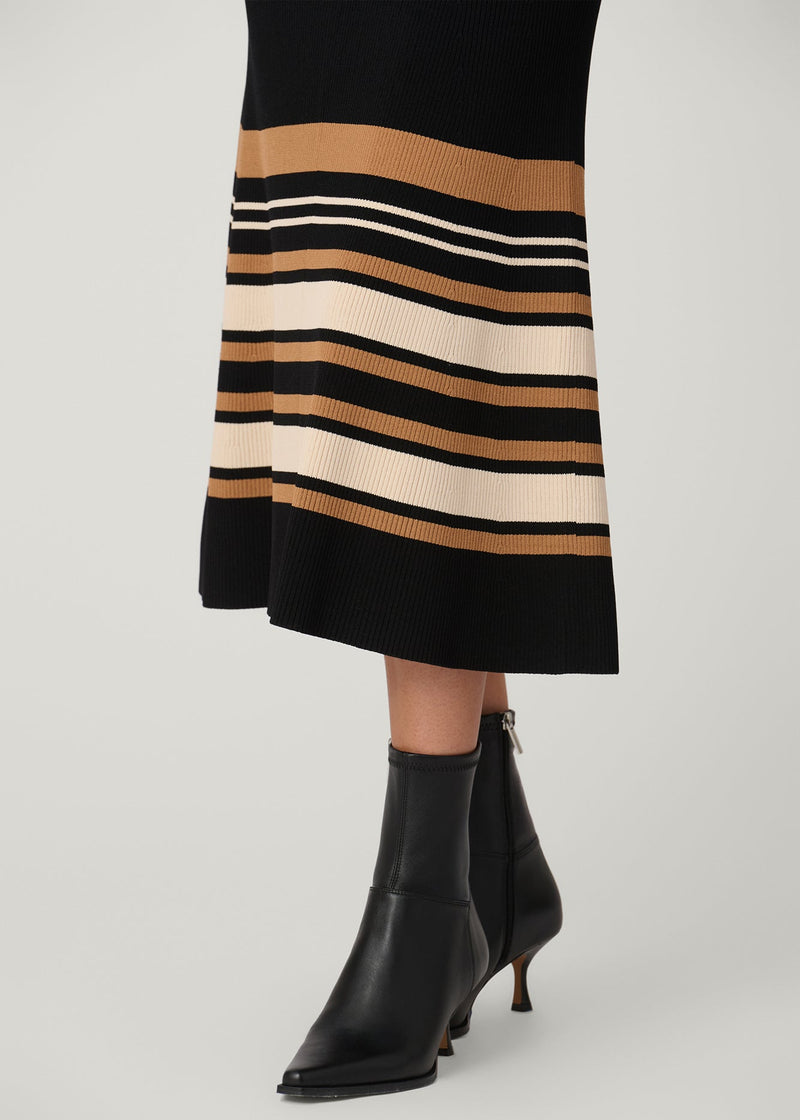 Landon Dress in Jet/Beige/Camel