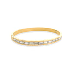 Load image into Gallery viewer, Baguette Cut Bangle in Gold/Clear
