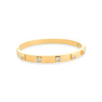 Load image into Gallery viewer, Gold Plated Square Bezzled CZ Bangle
