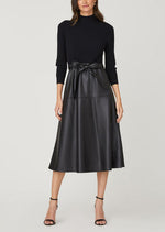 Load image into Gallery viewer, Reade Knit and Leather Dress in Jet
