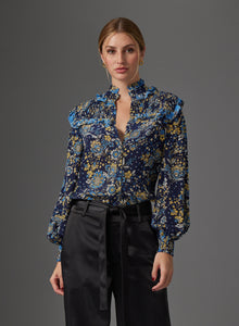 Mabel Blouse in Blue Anemone