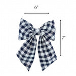 Load image into Gallery viewer, Navy Gingham Hair Bow
