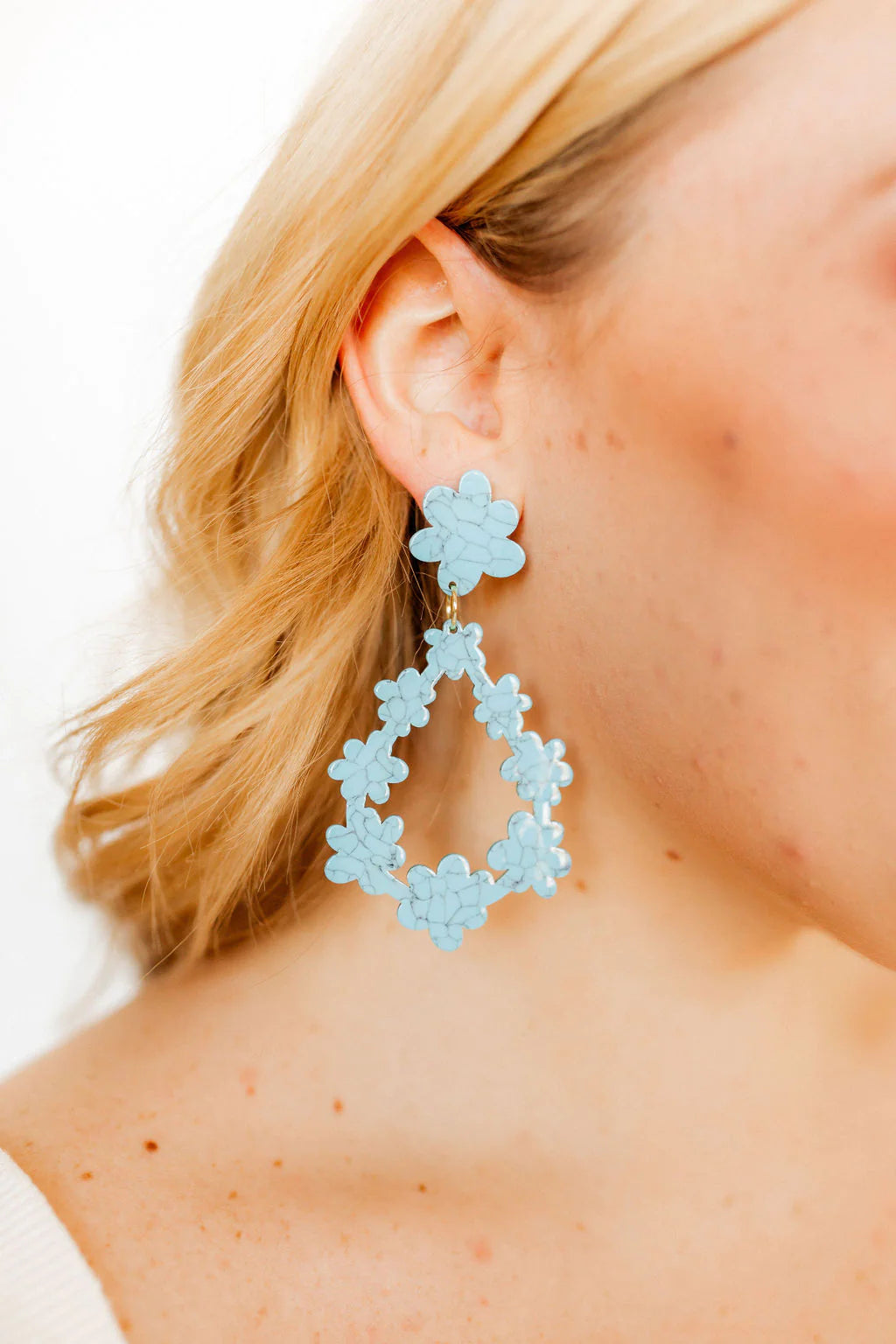 Bianca Earring in Marbled Turquoise