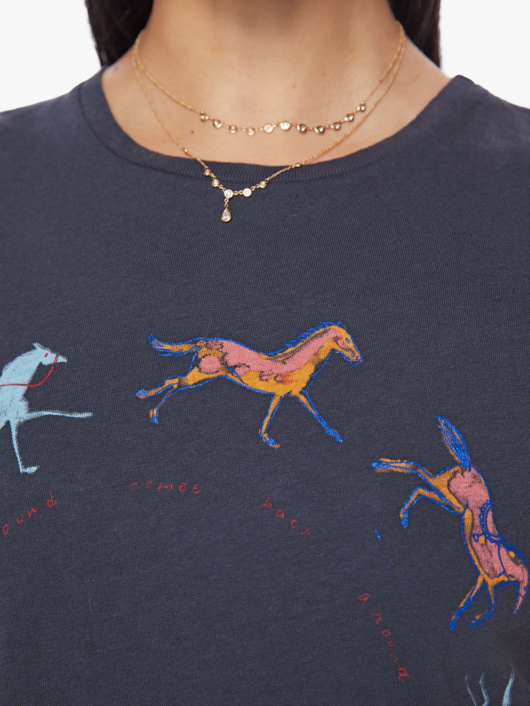 Cropped Itty Bitty Goodie Tee in Horsin Around