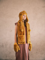 Load image into Gallery viewer, Faux Fur Russian Hat in Yellow
