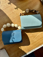 Load image into Gallery viewer, The Nica Leather Clutch in Sky Blue
