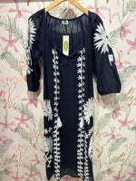Load image into Gallery viewer, Elana Tassel Dress/Cover-up in Navy
