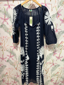 Elana Tassel Dress/Cover-up in Navy