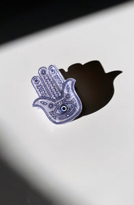 Hand Painted Hamsa Hand Claw Clip