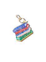 Load image into Gallery viewer, Hand-painted Book Stack Bag Charm + Keychain
