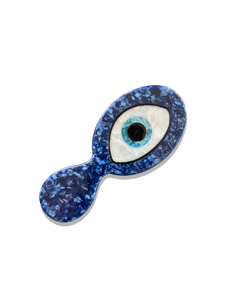 Hand-painted Compact Evil Eye 2-1 Perfect Daily Brush