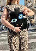 Load image into Gallery viewer, Hand-painted Compact Evil Eye 2-1 Perfect Daily Brush
