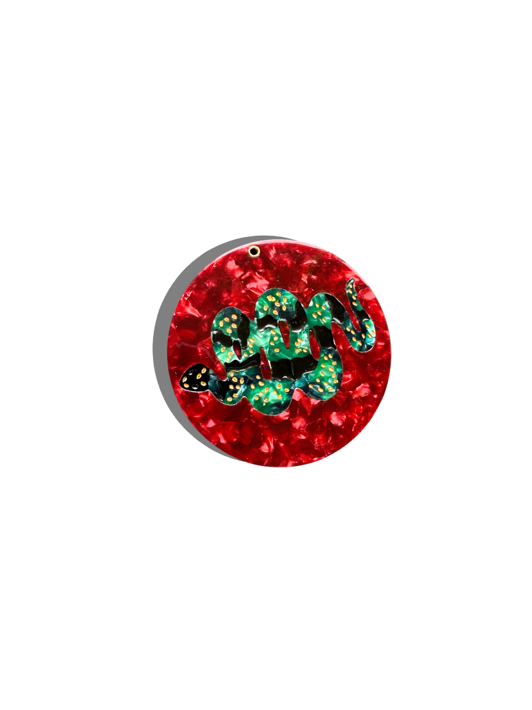 Hand-painted Snake Compact Mirror