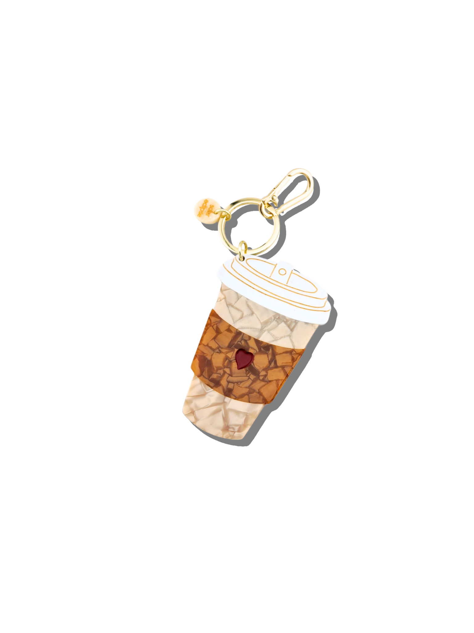 Hand-painted Coffee Cup Bag Charm + Keychain
