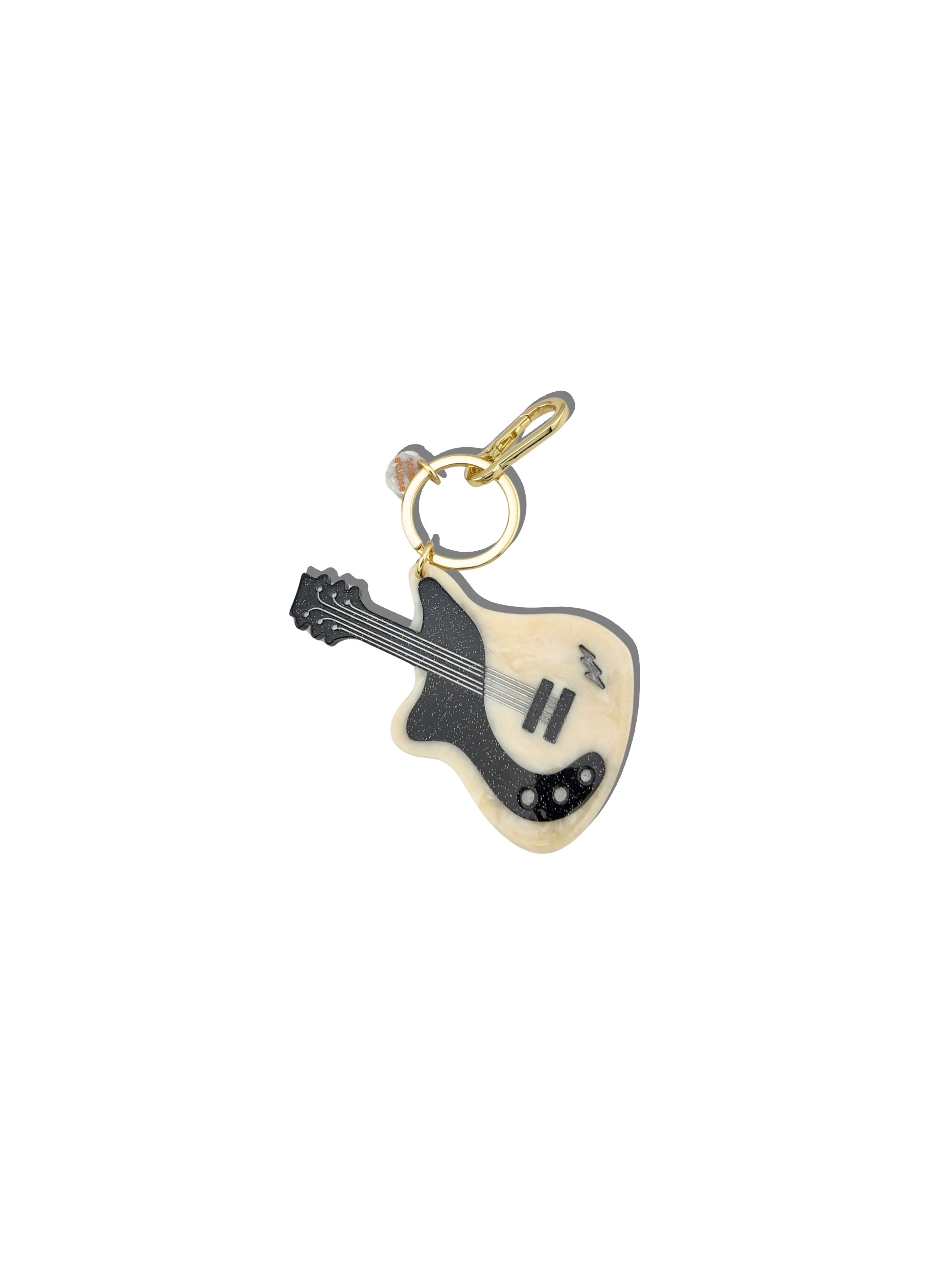 Hand-painted Electric Guitar Bag Charm + Keychain