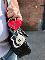 Load image into Gallery viewer, Hand-painted Electric Guitar Bag Charm + Keychain
