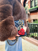 Load image into Gallery viewer, Hand-painted Rock n Roll Heart Bag Charm + Keychain
