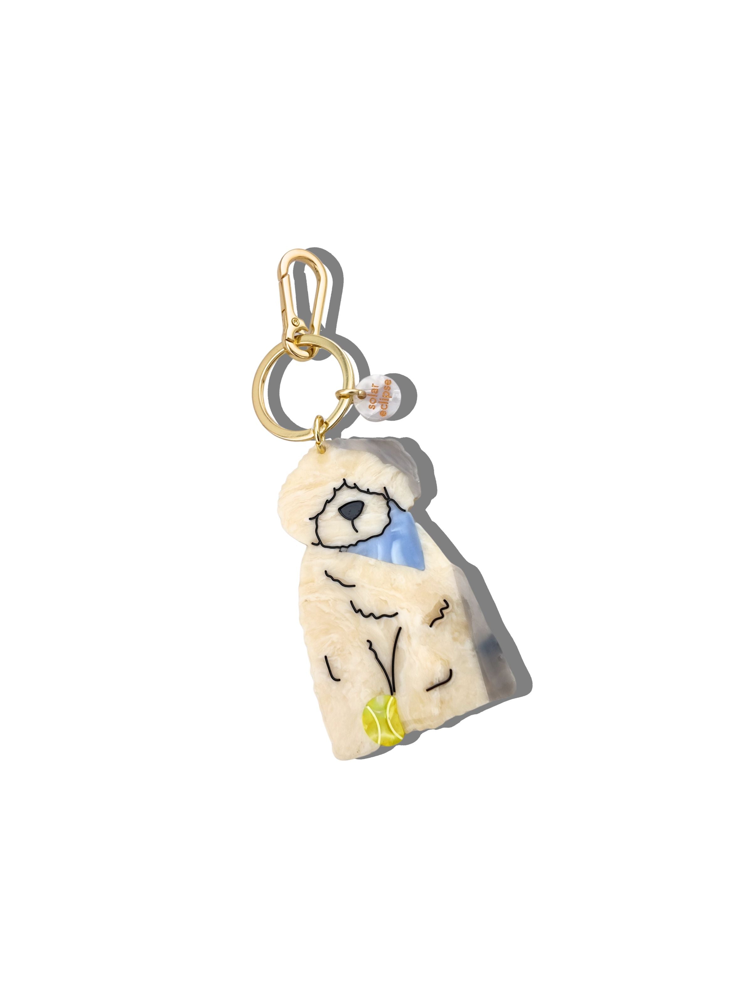 Hand-painted Sheepdog Bag Charm + Keychain