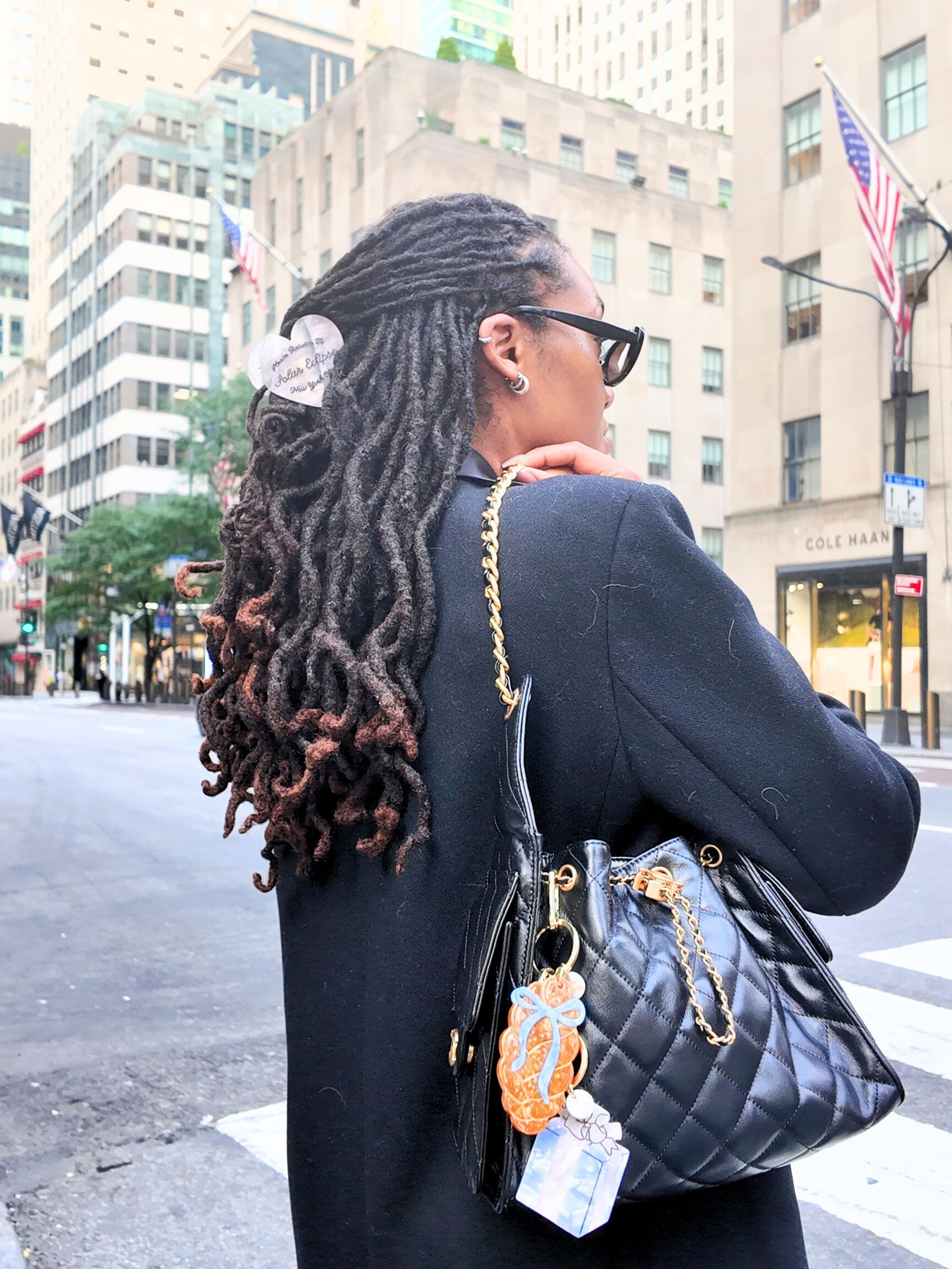 Hand-painted Bow Challah Bag Charm + Keychain