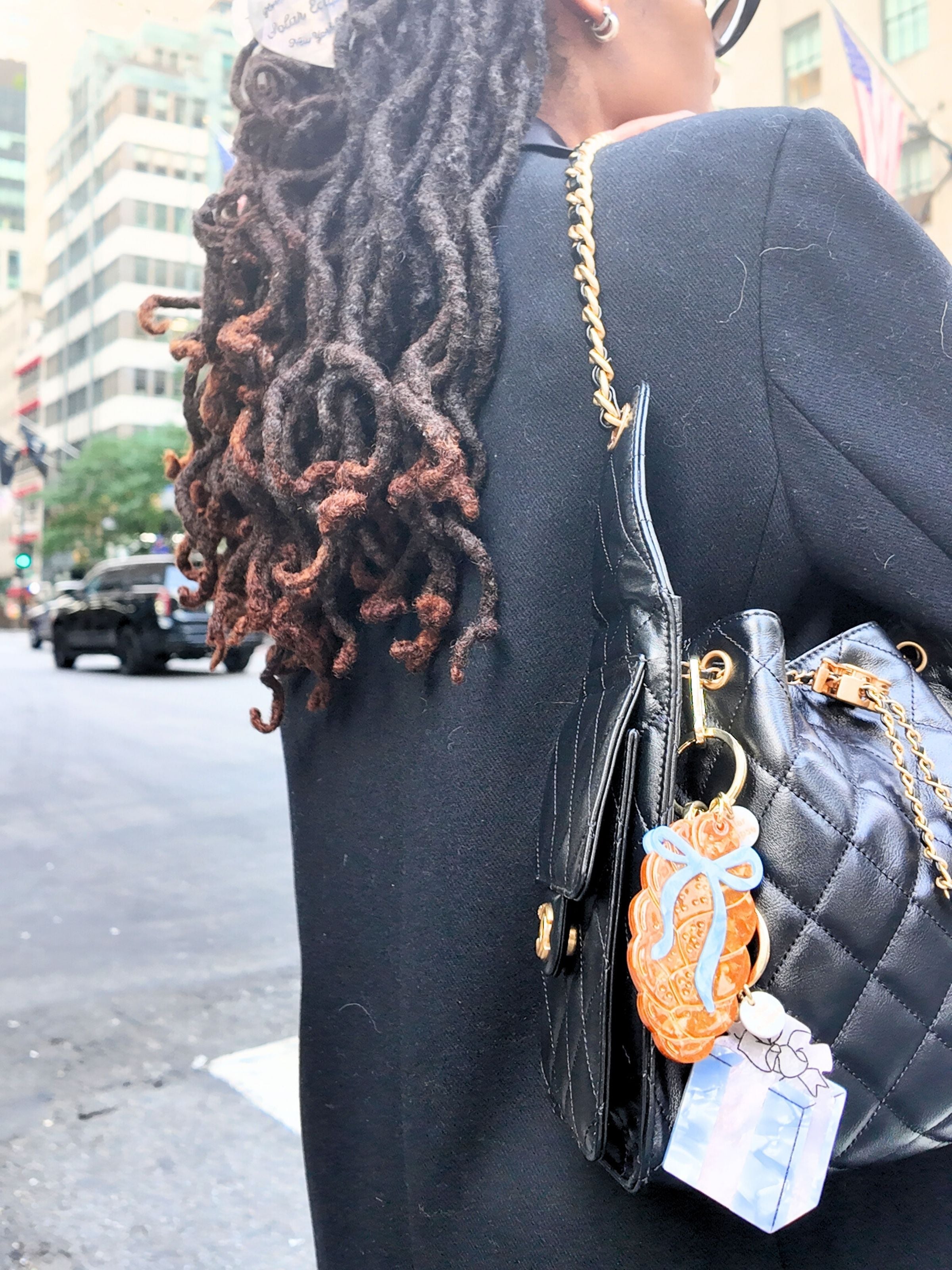 Hand-painted Bow Challah Bag Charm + Keychain