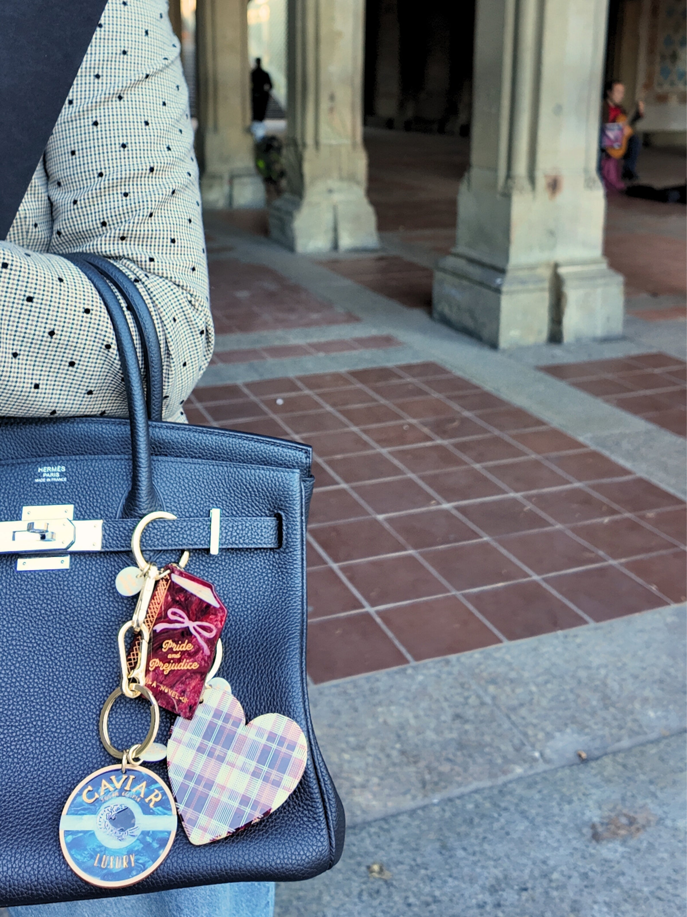 Hand-painted Caviar Bag Charm + Keychain