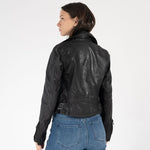 Load image into Gallery viewer, Bita Leather Jacket in Black
